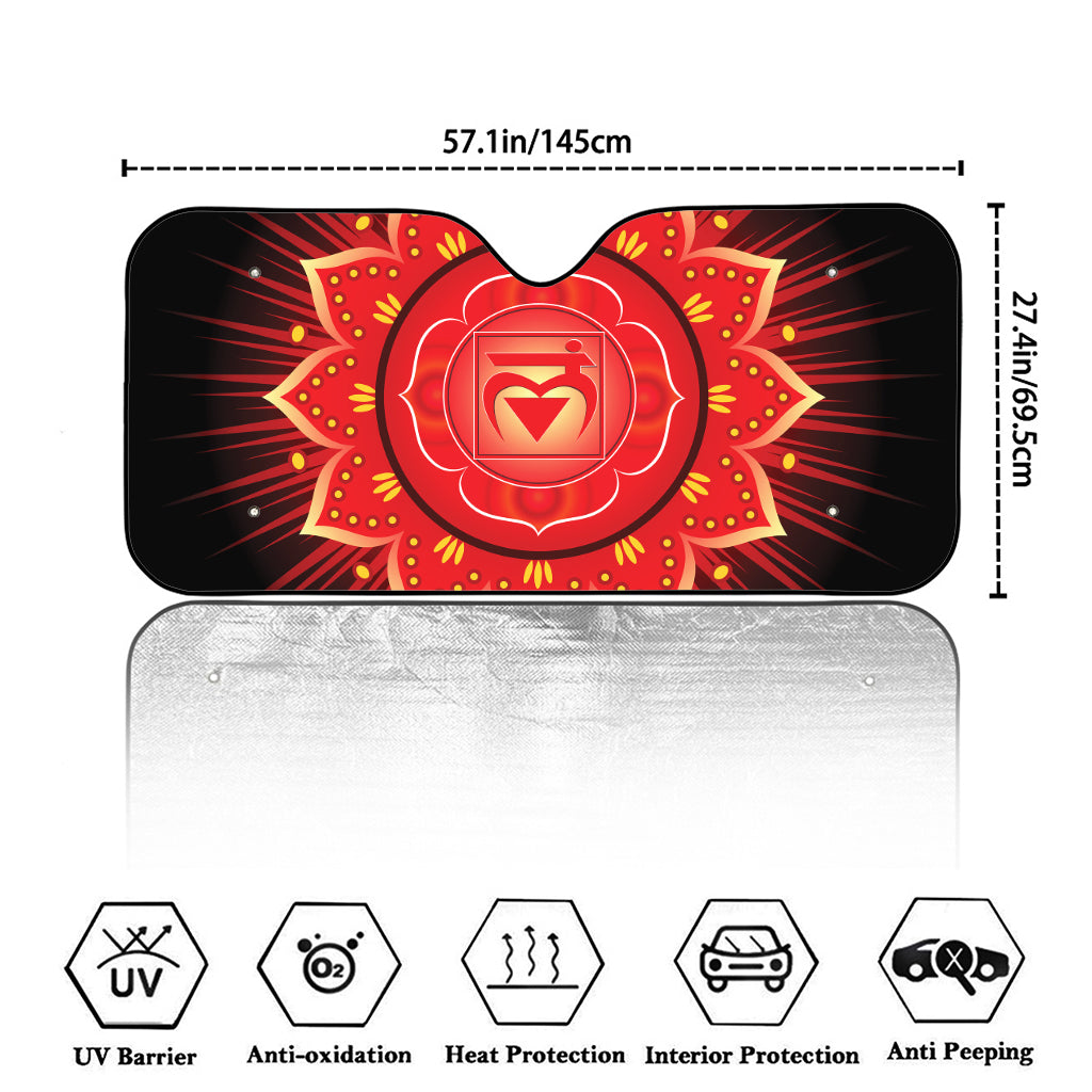 Muladhara Chakra Mandala Print Car Windshield Sun Shade