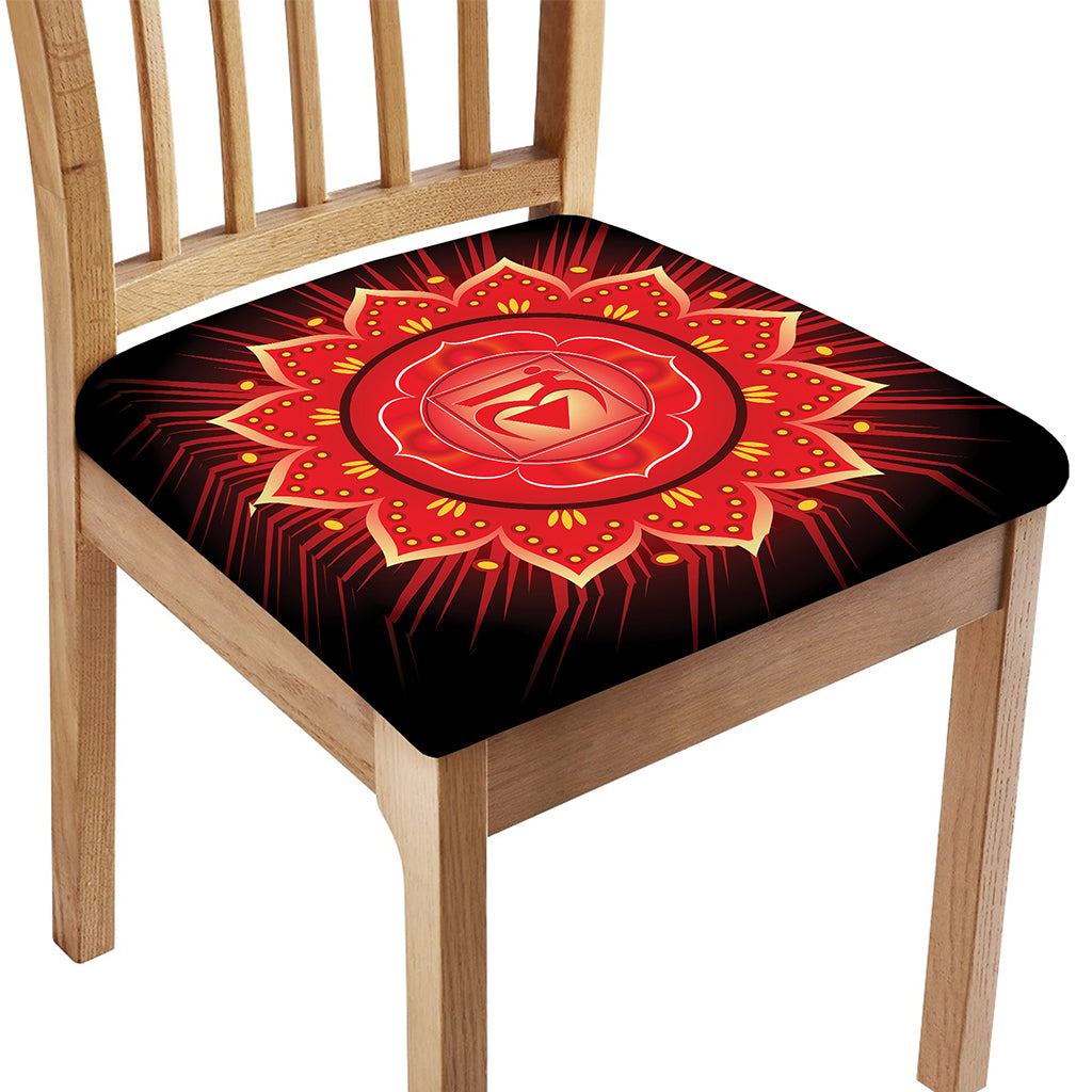 Muladhara Chakra Mandala Print Chair Cushion Cover