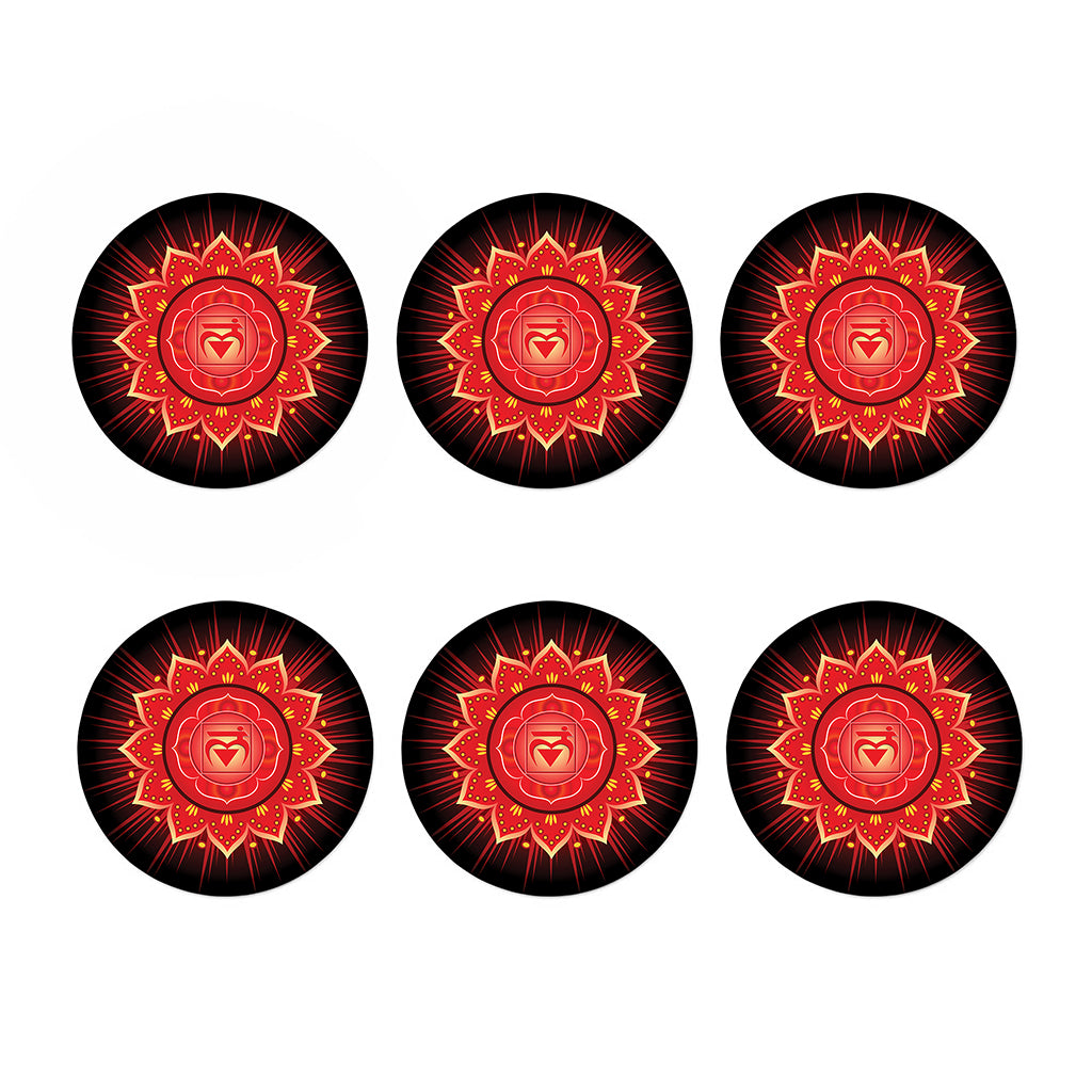 Muladhara Chakra Mandala Print Coaster Set
