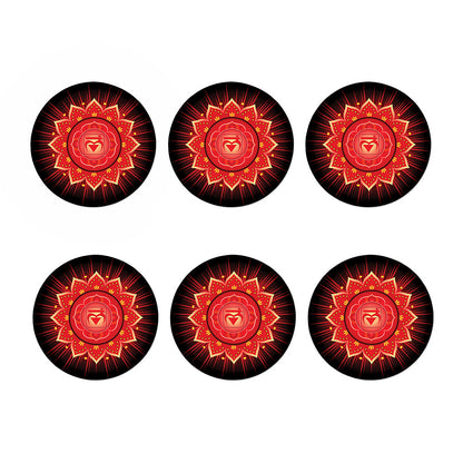 Muladhara Chakra Mandala Print Coaster Set
