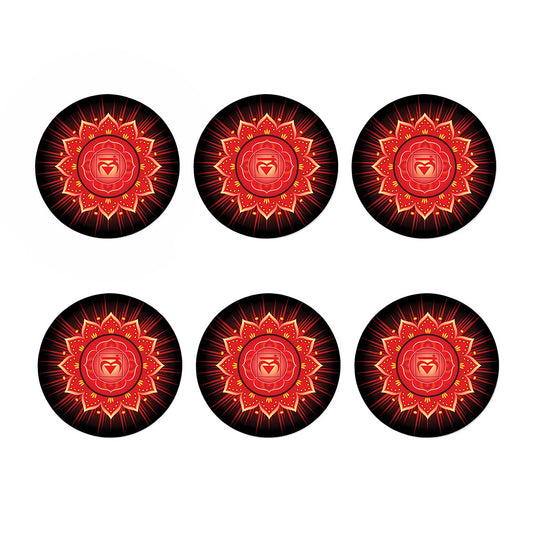 Muladhara Chakra Mandala Print Coaster Set