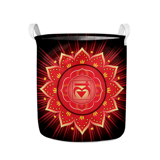 Muladhara Chakra Mandala Print Collapsible Laundry Basket