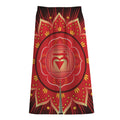 Muladhara Chakra Mandala Print Cotton Front Slit Maxi Skirt