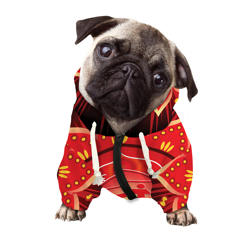 Muladhara Chakra Mandala Print Dog Zip Up Hoodie