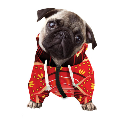 Muladhara Chakra Mandala Print Dog Zip Up Hoodie
