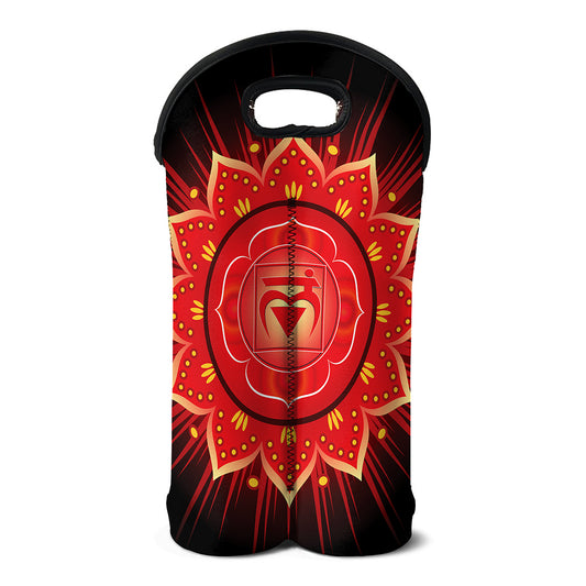 Muladhara Chakra Mandala Print Double Neoprene Wine Tote