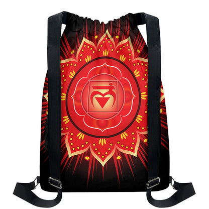 Muladhara Chakra Mandala Print Drawstring Backpack