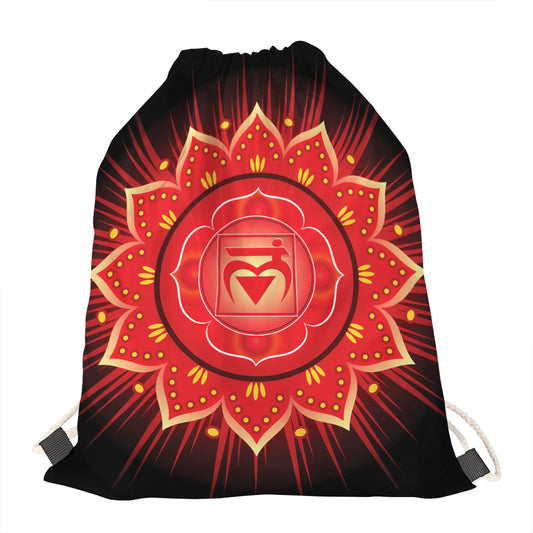 Muladhara Chakra Mandala Print Drawstring Bag
