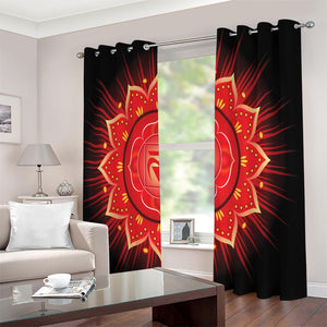 Muladhara Chakra Mandala Print Extra Wide Grommet Curtains