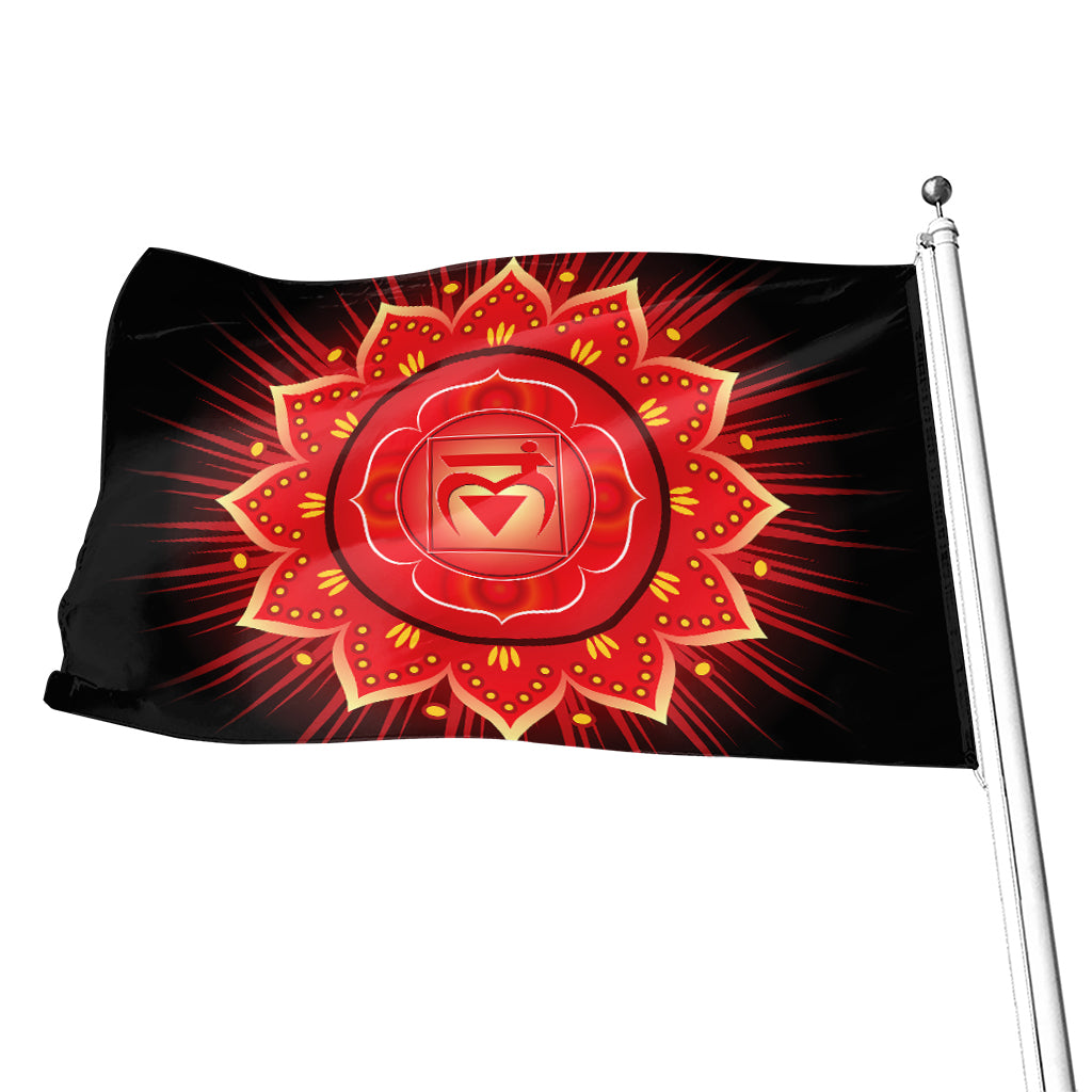 Muladhara Chakra Mandala Print Flag
