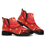 Muladhara Chakra Mandala Print Flat Ankle Boots