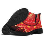 Muladhara Chakra Mandala Print Flat Ankle Boots