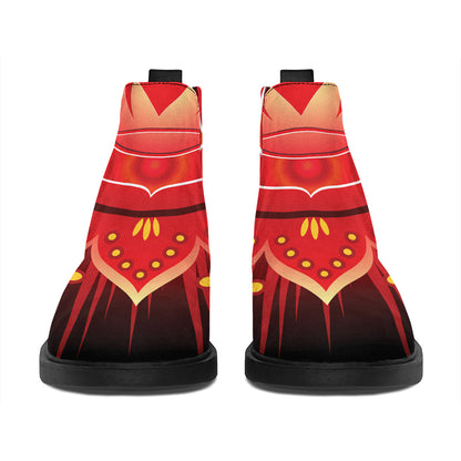 Muladhara Chakra Mandala Print Flat Ankle Boots