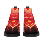 Muladhara Chakra Mandala Print Flat Ankle Boots