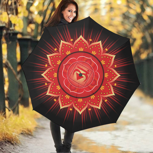 Muladhara Chakra Mandala Print Foldable Umbrella