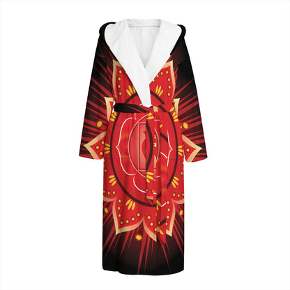 Muladhara Chakra Mandala Print Hooded Bathrobe