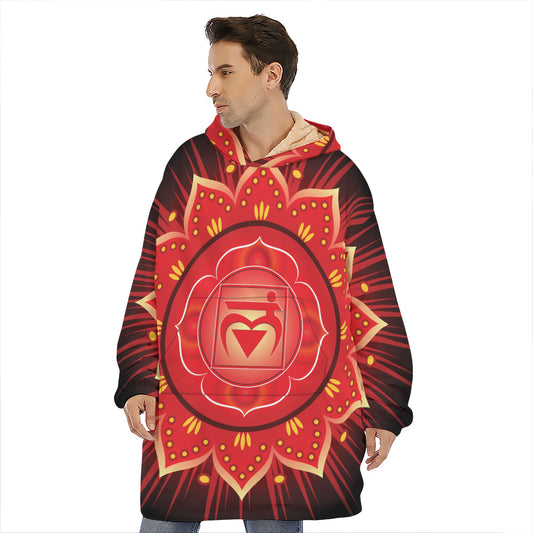 Muladhara Chakra Mandala Print Hoodie Blanket