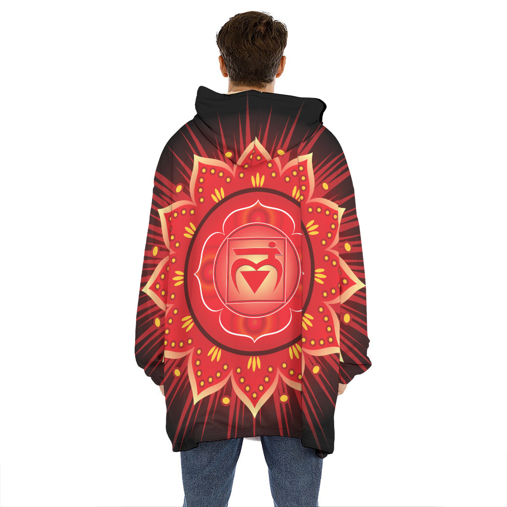 Muladhara Chakra Mandala Print Hoodie Blanket