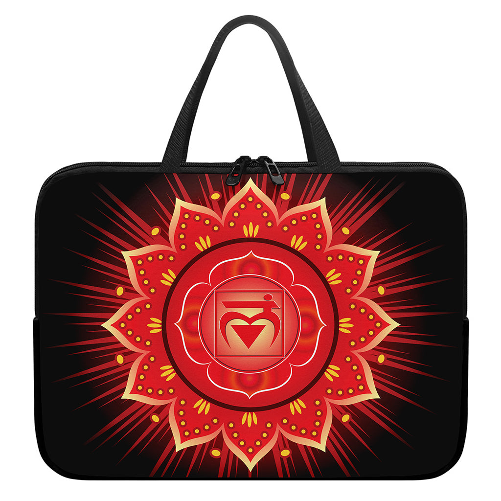 Muladhara Chakra Mandala Print Laptop Sleeve With Handle