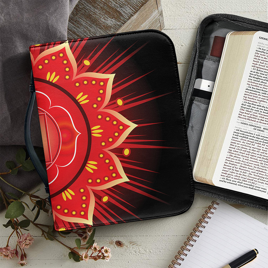 Muladhara Chakra Mandala Print Leather Bible Cover
