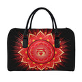 Muladhara Chakra Mandala Print Leather Duffel Bag