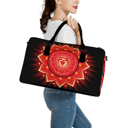 Muladhara Chakra Mandala Print Leather Duffle Bag