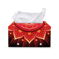 Muladhara Chakra Mandala Print Leather Tissue Box Cover