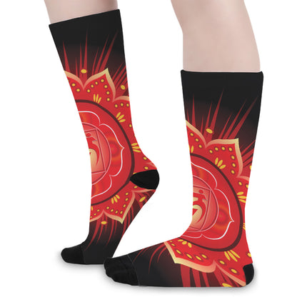 Muladhara Chakra Mandala Print Long Socks