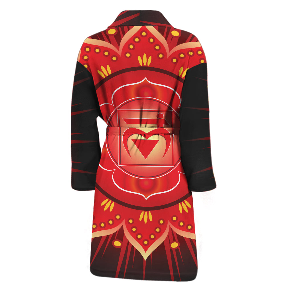 Muladhara Chakra Mandala Print Men's Bathrobe