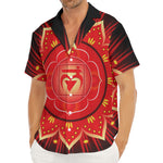 Muladhara Chakra Mandala Print Men's Deep V-Neck Shirt