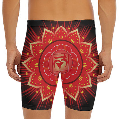 Muladhara Chakra Mandala Print Men's Long Boxer Briefs