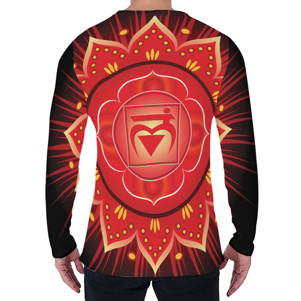 Muladhara Chakra Mandala Print Men's Long Sleeve T-Shirt