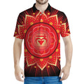 Muladhara Chakra Mandala Print Men's Polo Shirt