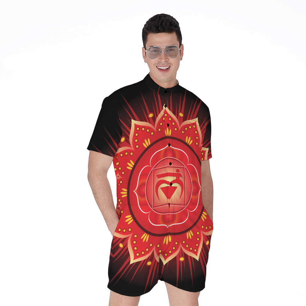 Muladhara Chakra Mandala Print Men's Rompers