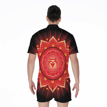 Muladhara Chakra Mandala Print Men's Rompers