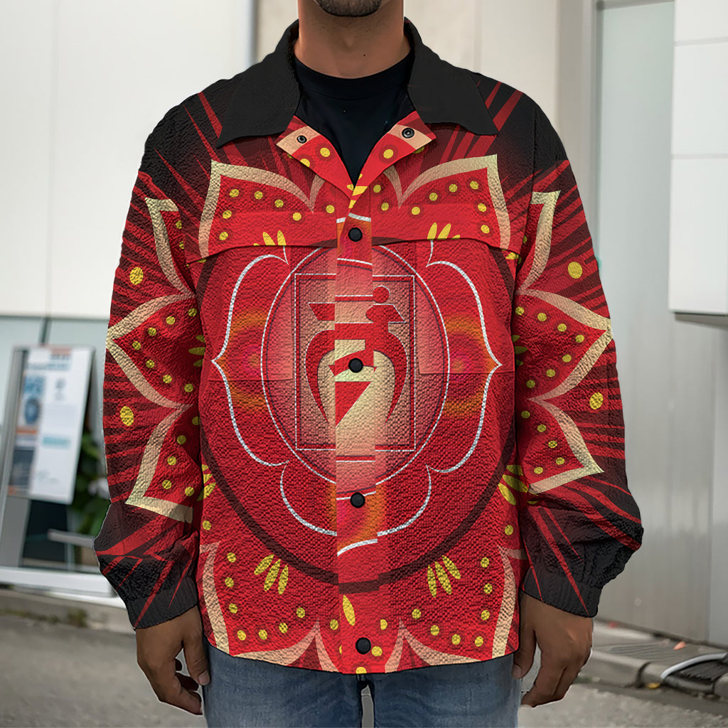 Muladhara Chakra Mandala Print Men's Shirt Jacket