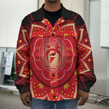 Muladhara Chakra Mandala Print Men's Shirt Jacket