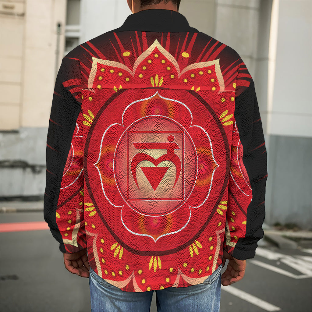 Muladhara Chakra Mandala Print Men's Shirt Jacket