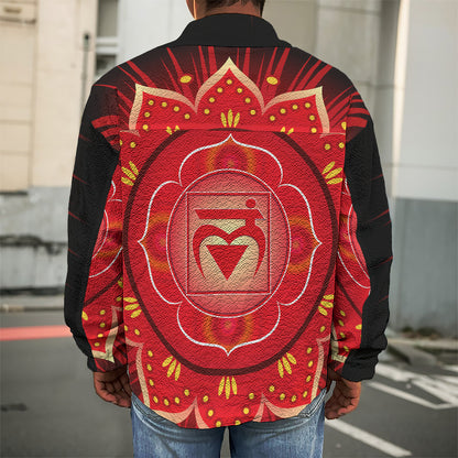 Muladhara Chakra Mandala Print Men's Shirt Jacket