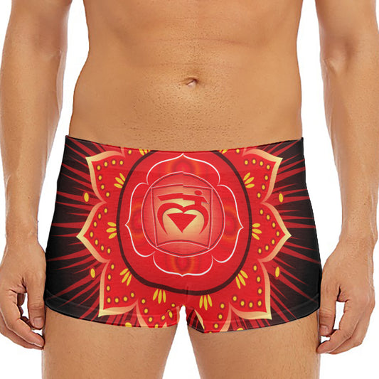 Muladhara Chakra Mandala Print Men's Short Boxer Briefs