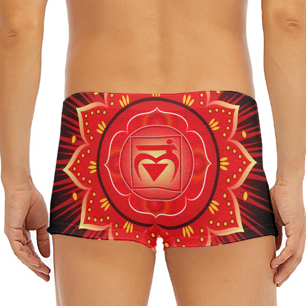 Muladhara Chakra Mandala Print Men's Short Boxer Briefs
