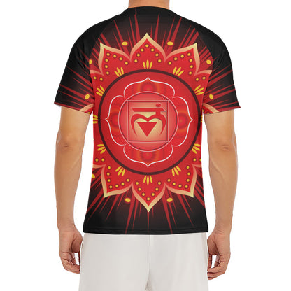 Muladhara Chakra Mandala Print Men's Short Sleeve Rash Guard