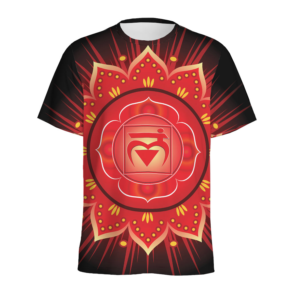 Muladhara Chakra Mandala Print Men's Sports T-Shirt