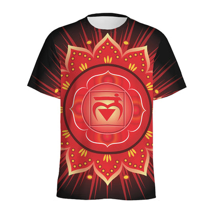 Muladhara Chakra Mandala Print Men's Sports T-Shirt