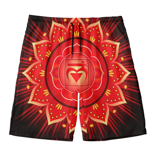 Muladhara Chakra Mandala Print Men's Swim Trunks