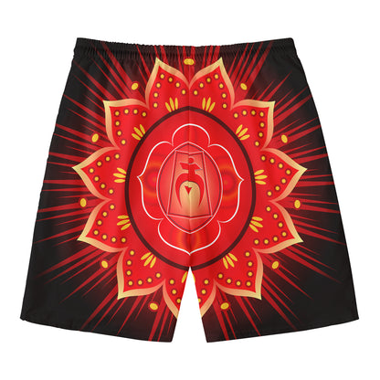 Muladhara Chakra Mandala Print Men's Swim Trunks