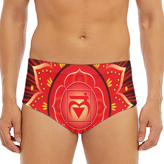Muladhara Chakra Mandala Print Men's Triangle Swim Briefs