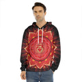 Muladhara Chakra Mandala Print Men's Velvet Pullover Hoodie