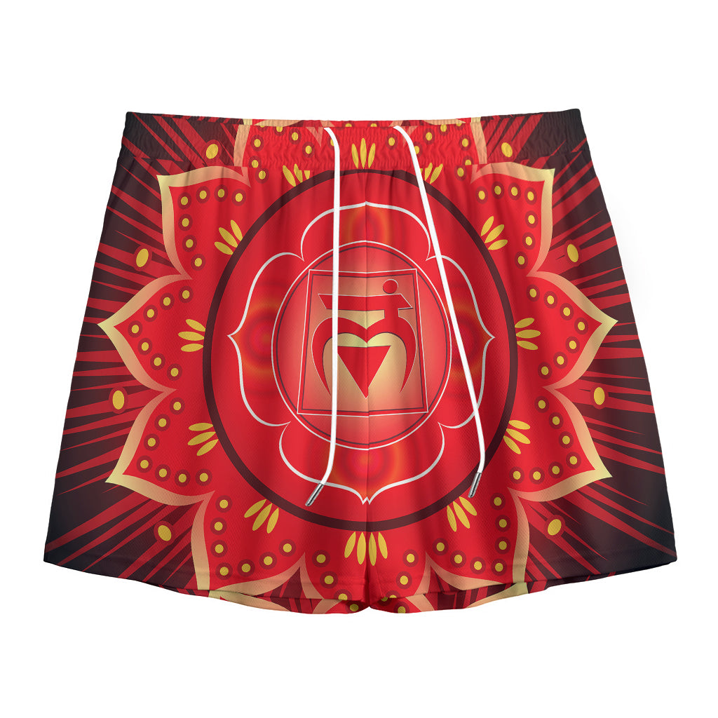 Muladhara Chakra Mandala Print Mesh Shorts