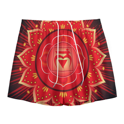 Muladhara Chakra Mandala Print Mesh Shorts